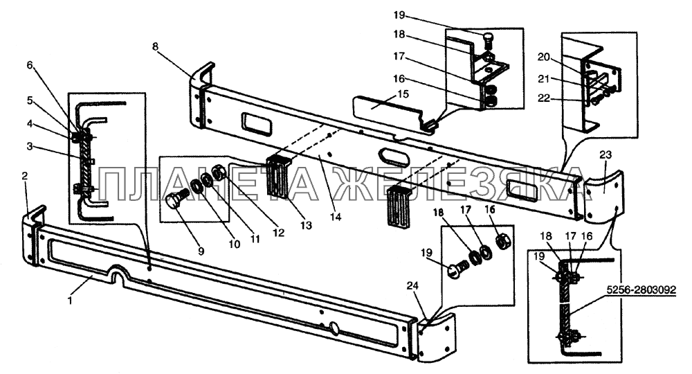 Установка переднего, заднего буфера ЛиАЗ-5256, 6212 (2006)